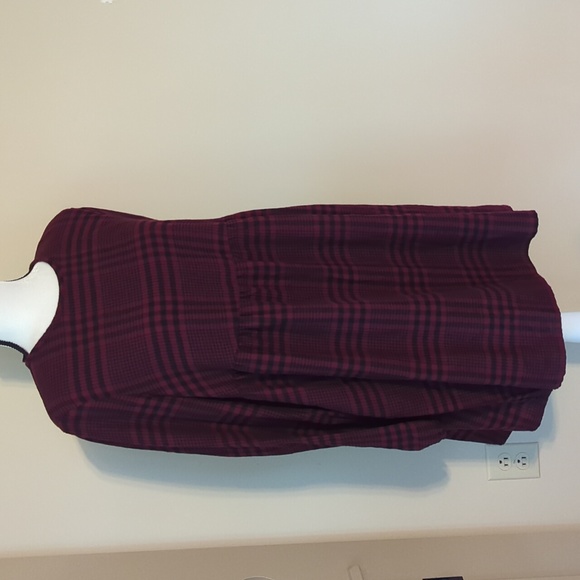 NWT Wild Fable Jumper Plaid Long Sleeve Dress MEDIUM Red Black Pockets - Picture 8 of 16